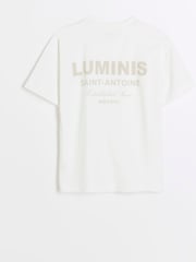 River Island White Boys Luminis Back Print 100% Cotton T-Shirt - Image 1 of 3