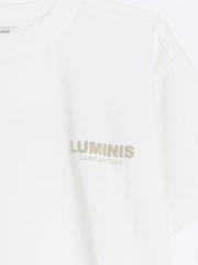 River Island White Boys Luminis Back Print 100% Cotton T-Shirt - Image 2 of 3