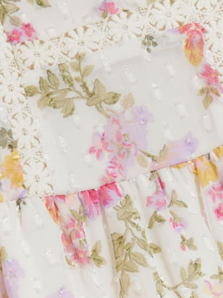 River Island Pink Mini Girls Floral Chiffon Dress - Image 4 of 4 River Island Pink Mini Girls Floral Chiffon Dress - Image 4 of 4