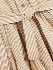 River Island Brown Girls Bias Cut Stripe Dress - Image 4 of 4