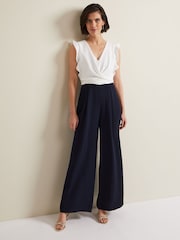 Phase Eight Blue Ayla Ruffle Jumpsuit - Image 1 of 7