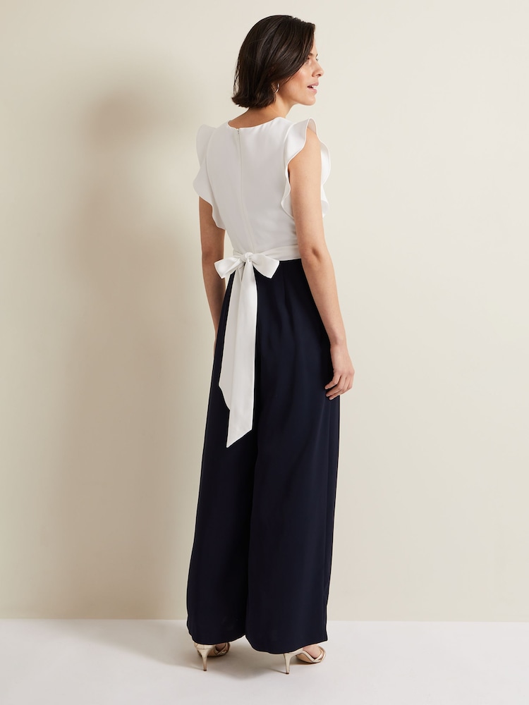 Phase Eight Blue Ayla Ruffle Jumpsuit - Image 2 of 7