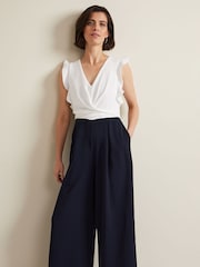 Phase Eight Blue Ayla Ruffle Jumpsuit - Image 3 of 7