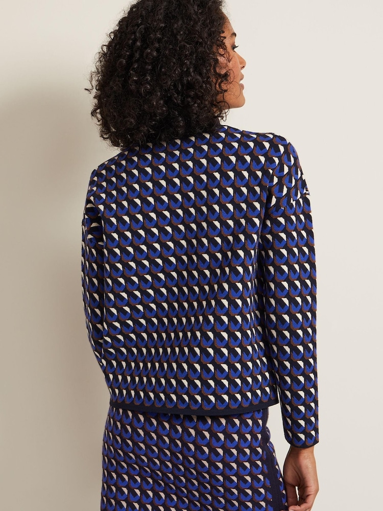 Phase Eight Blue Nicole Geo Twin Set Jumper - Image 2 of 7
