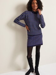 Phase Eight Blue Nicole Geo Twin Set Jumper - Image 3 of 7