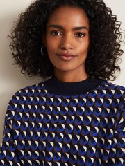 Phase Eight Blue Nicole Geo Twin Set Jumper - Image 5 of 7