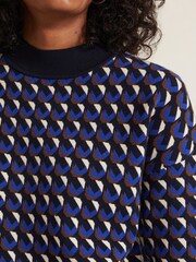 Phase Eight Blue Nicole Geo Twin Set Jumper - Image 6 of 7