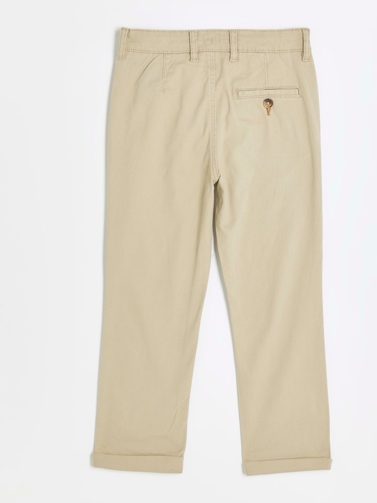 River Island Natural Boys 100% Cotton Chinos Trousers - Image 2 of 4 River Island Natural Boys 100% Cotton Chinos Trousers - Image 2 of 4