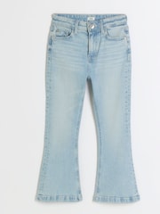 River Island Blue Girls Light Wash Flare 100% Cotton Jeans - Image 1 of 4