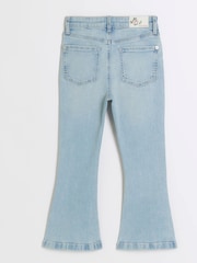 River Island Blue Girls Light Wash Flare 100% Cotton Jeans - Image 2 of 4