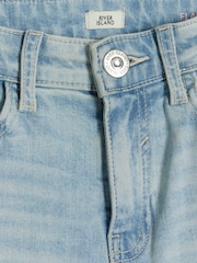 River Island Blue Girls Light Wash Flare 100% Cotton Jeans - Image 4 of 4