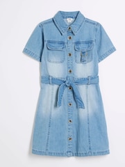 River Island Blue Older Girls Shirt Dress - Image 2 of 5
