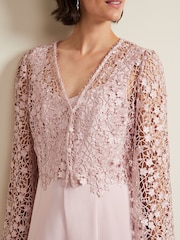 Phase Eight Pink Petite Mariposa Lace Jumpsuit - Image 6 of 7