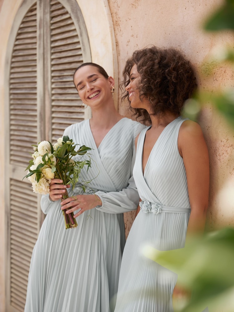 Phase Eight Blue Alecia Pleat Maxi Dress - Image 1 of 8