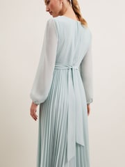 Phase Eight Blue Alecia Pleat Maxi Dress - Image 5 of 8