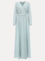 Phase Eight Blue Alecia Pleat Maxi Dress - Image 8 of 8