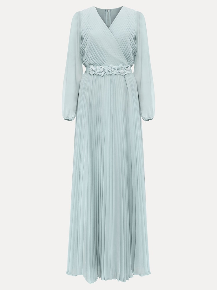 Phase Eight Blue Alecia Pleat Maxi Dress - Image 8 of 8