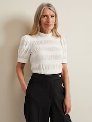 Phase Eight Cream Textured Samiha Blouse - Image 1 of 7