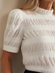 Phase Eight Cream Textured Samiha Blouse - Image 6 of 7