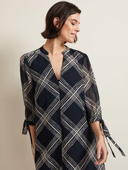 Phase Eight Blue Cora Check Tunic Dress - Image 5 of 7