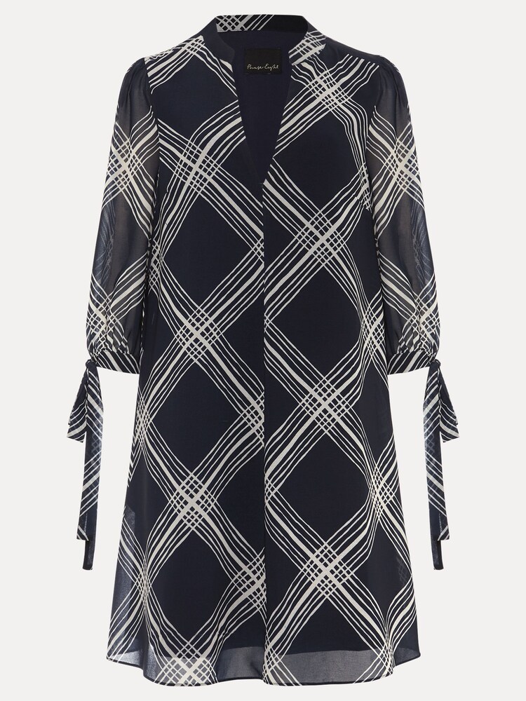 Phase Eight Blue Cora Check Tunic Dress - Image 7 of 7