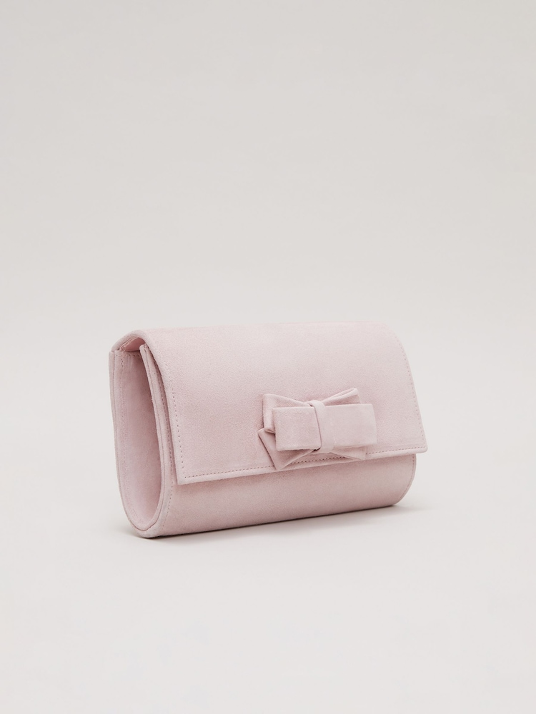 Phase Eight Pink Bow Front Clutch Bag - Image 2 of 7