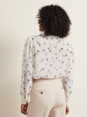 Phase Eight Cream Taytum Bow Print Blouse - Image 2 of 7