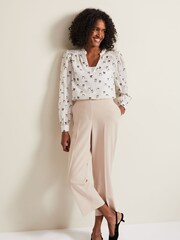 Phase Eight Cream Taytum Bow Print Blouse - Image 3 of 7