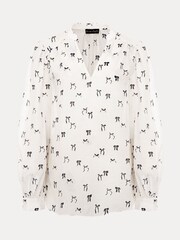 Phase Eight Cream Taytum Bow Print Blouse - Image 7 of 7