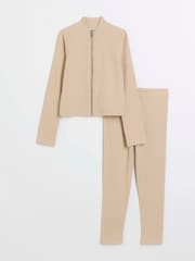 River Island Brown Girls Funnel Zip Through Set - Image 2 of 4