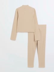 River Island Brown Girls Funnel Zip Through Set - Image 3 of 4