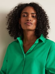 Phase Eight Green Oversized Cotton Shirt - Image 5 of 7