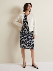 Phase Eight Blue Josey Jersey Spot Bodycon Midi Dress - Image 4 of 6