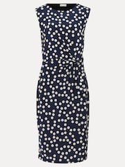 Phase Eight Blue Josey Jersey Spot Bodycon Midi Dress - Image 6 of 6
