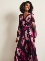 Phase Eight Purple Petite Isadora Rose Printed Maxi Dress - Image 3 of 9