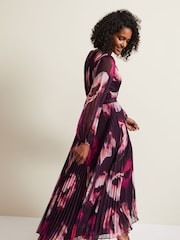 Phase Eight Purple Petite Isadora Rose Printed Maxi Dress - Image 4 of 9