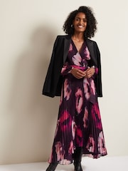 Phase Eight Purple Petite Isadora Rose Printed Maxi Dress - Image 6 of 9