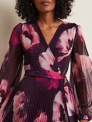 Phase Eight Purple Petite Isadora Rose Printed Maxi Dress - Image 8 of 9