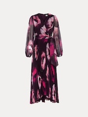 Phase Eight Purple Petite Isadora Rose Printed Maxi Dress - Image 9 of 9