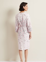 Phase Eight Pink Petite Giovanna Floral Belted Dress - Image 2 of 7