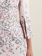 Phase Eight Pink Petite Giovanna Floral Belted Dress - Image 6 of 7