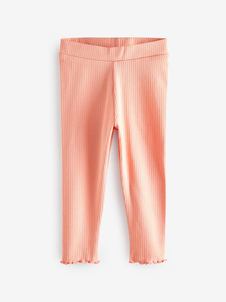 Розово-серый - River Island Mini Girls 100% Cotton Rib Peplum Set 2 Pack - Изображение 2 из 5