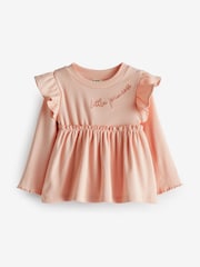 Розовый - River Island Mini Girls 100% Cotton Rib Peplum Set 2 Pack - Изображение 2 из 3