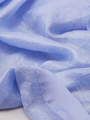 Phase Eight Blue Satin Trim Scarf - Image 2 of 5