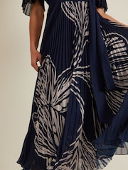 Phase Eight Black Petite Printed Abigail Pleat Midaxi Dress - Image 4 of 7