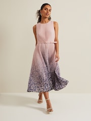 Phase Eight Pink Petite Simara Printed Midi Dress - Image 3 of 6