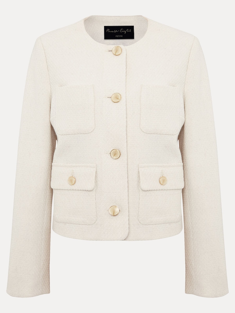 Phase Eight Cream Petite Petite Ripley Bouclé Jacket - Image 6 of 6