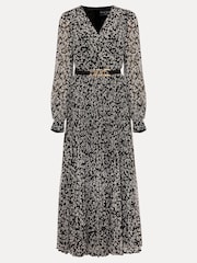 Phase Eight Black Petite Spot Ayana Pleat Midaxi Dress - Image 6 of 6