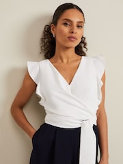 Phase Eight Blue Petite Ayla Ruffle Jumpsuit - Image 4 of 7