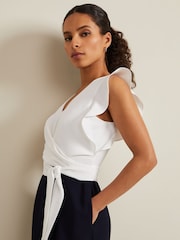 Phase Eight Blue Petite Ayla Ruffle Jumpsuit - Image 5 of 7